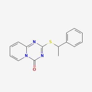 molecular formula C15H13N3OS B2583486 2-((1-phenylethyl)thio)-4H-pyrido[1,2-a][1,3,5]triazin-4-one CAS No. 896330-64-6