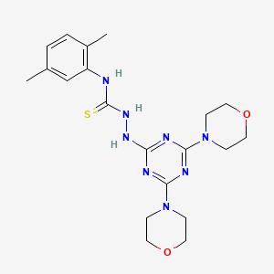 molecular formula C20H28N8O2S B2583495 N-(2,5-dimethylphenyl)-2-(4,6-dimorpholino-1,3,5-triazin-2-yl)hydrazinecarbothioamide CAS No. 886961-24-6