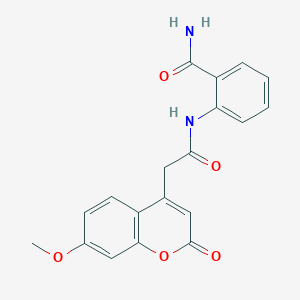 molecular formula C19H16N2O5 B2583503 2-(2-(7-methoxy-2-oxo-2H-chromen-4-yl)acetamido)benzamide CAS No. 919850-18-3