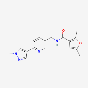 molecular formula C17H18N4O2 B2583504 2,5-二甲基-N-((6-(1-甲基-1H-吡唑-4-基)吡啶-3-基)甲基)呋喃-3-甲酰胺 CAS No. 2034333-59-8