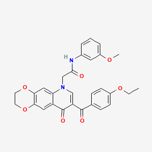 2-[8-(4-ethoxybenzoyl)-9-oxo-2,3-dihydro-[1,4]dioxino[2,3-g]quinolin-6-yl]-N-(3-methoxyphenyl)acetamide