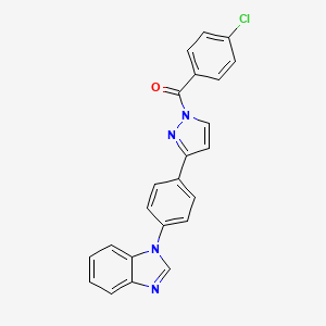 molecular formula C23H15ClN4O B2583525 {3-[4-(1H-1,3-benzimidazol-1-yl)phenyl]-1H-pyrazol-1-yl}(4-chlorophenyl)methanone CAS No. 955966-48-0