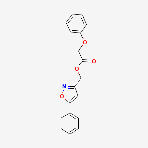 molecular formula C18H15NO4 B2583536 (5-Phenylisoxazol-3-yl)methyl 2-phenoxyacetate CAS No. 953242-11-0