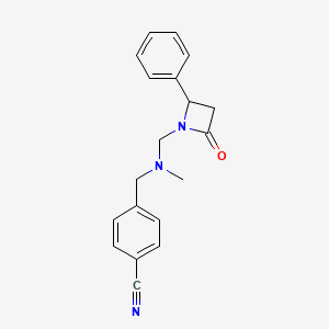 molecular formula C19H19N3O B2583539 4-({Methyl[(2-oxo-4-phenylazetidin-1-yl)methyl]amino}methyl)benzonitrile CAS No. 1624994-81-5