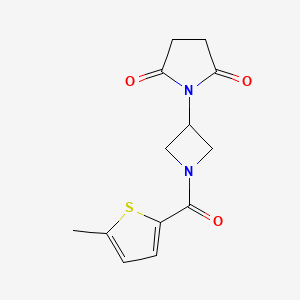 molecular formula C13H14N2O3S B2583541 1-(1-(5-甲基噻吩-2-羰基)氮杂环丁-3-基)吡咯烷-2,5-二酮 CAS No. 2034358-98-8