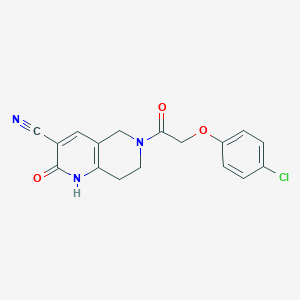 molecular formula C17H14ClN3O3 B2583544 6-(2-(4-Chlorophenoxy)acetyl)-2-oxo-1,2,5,6,7,8-hexahydro-1,6-naphthyridine-3-carbonitrile CAS No. 2034306-25-5