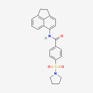 molecular formula C23H22N2O3S B2583548 N-(1,2-二氢芴-5-基)-4-(吡咯烷-1-基磺酰基)苯甲酰胺 CAS No. 391221-77-5
