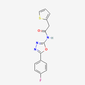 molecular formula C14H10FN3O2S B2583549 N-(5-(4-fluorophenyl)-1,3,4-oxadiazol-2-yl)-2-(thiophen-2-yl)acetamide CAS No. 921816-06-0