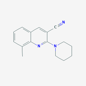 molecular formula C16H17N3 B258355 8-Methyl-2-piperidin-1-ylquinoline-3-carbonitrile 