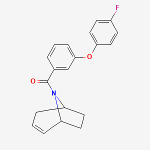 molecular formula C20H18FNO2 B2583550 (1R,5S)-8-azabicyclo[3.2.1]oct-2-en-8-yl(3-(4-fluorophenoxy)phenyl)methanone CAS No. 1797892-31-9