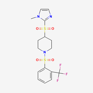 4-((1-methyl-1H-imidazol-2-yl)sulfonyl)-1-((2-(trifluoromethyl)phenyl)sulfonyl)piperidine