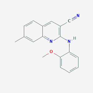 molecular formula C18H15N3O B258356 2-(2-Methoxyanilino)-7-methyl-3-quinolinecarbonitrile 