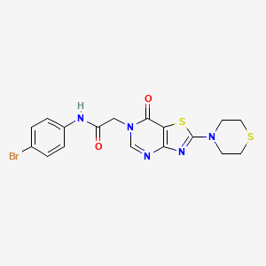molecular formula C17H16BrN5O2S2 B2583560 N-(4-bromophenyl)-2-(7-oxo-2-thiomorpholinothiazolo[4,5-d]pyrimidin-6(7H)-yl)acetamide CAS No. 1223924-45-5
