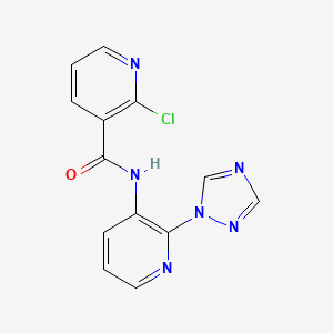 molecular formula C13H9ClN6O B2583561 2-chloro-N-[2-(1H-1,2,4-triazol-1-yl)pyridin-3-yl]pyridine-3-carboxamide CAS No. 1304398-92-2