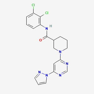 molecular formula C19H18Cl2N6O B2583565 1-(6-(1H-pyrazol-1-yl)pyrimidin-4-yl)-N-(2,3-dichlorophenyl)piperidine-3-carboxamide CAS No. 1334373-03-3