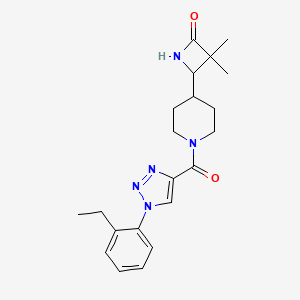 4-[1-[1-(2-Ethylphenyl)triazole-4-carbonyl]piperidin-4-yl]-3,3-dimethylazetidin-2-one