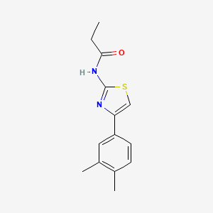 molecular formula C14H16N2OS B2583577 N-[4-(3,4-二甲基苯基)-1,3-噻唑-2-基]丙酰胺 CAS No. 313374-89-9