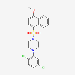 molecular formula C21H20Cl2N2O3S B2583599 1-(2,5-Dichlorophenyl)-4-[(4-methoxynaphthalen-1-yl)sulfonyl]piperazine CAS No. 713099-87-7