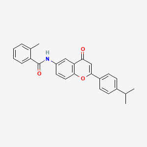 molecular formula C26H23NO3 B2583605 2-甲基-N-{4-氧代-2-[4-(丙-2-基)苯基]-4H-色烯-6-基}苯甲酰胺 CAS No. 923233-33-4