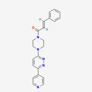 (E)-3-phenyl-1-(4-(6-(pyridin-4-yl)pyridazin-3-yl)piperazin-1-yl)prop-2-en-1-one