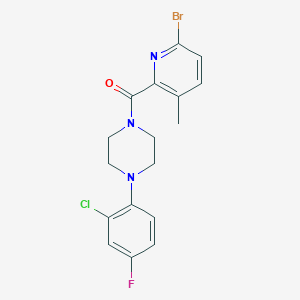molecular formula C17H16BrClFN3O B2583609 1-(6-Bromo-3-methylpyridine-2-carbonyl)-4-(2-chloro-4-fluorophenyl)piperazine CAS No. 1795342-08-3