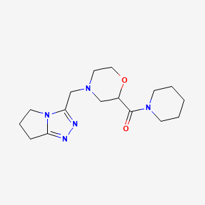 molecular formula C16H25N5O2 B2583612 [4-(6,7-Dihydro-5H-pyrrolo[2,1-c][1,2,4]triazol-3-ylmethyl)morpholin-2-yl]-piperidin-1-ylmethanone CAS No. 2415452-80-9