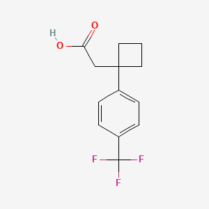 molecular formula C13H13F3O2 B2583614 2-{1-[4-Ttrifluoromethyl)phenyl]cyclobutyl}acetic acid CAS No. 1358805-32-9