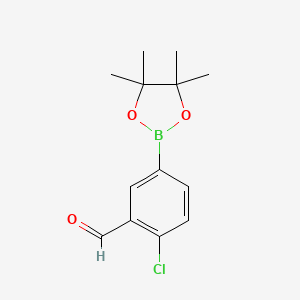molecular formula C13H16BClO3 B2583616 2-Chloro-5-(4,4,5,5-tetramethyl-1,3,2-dioxaborolan-2-YL)benzaldehyde CAS No. 1112209-32-1