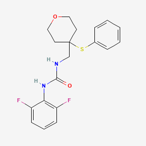 1-(2,6-difluorophenyl)-3-((4-(phenylthio)tetrahydro-2H-pyran-4-yl)methyl)urea