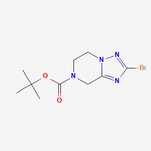 molecular formula C10H15BrN4O2 B2583625 叔丁基 2-溴-5,6-二氢[1,2,4]三唑并[1,5-A]哒嗪-7(8H)-羧酸酯 CAS No. 1575613-02-3