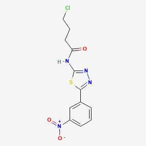 molecular formula C12H11ClN4O3S B2583634 4-chloro-N-[5-(3-nitrophenyl)-1,3,4-thiadiazol-2-yl]butanamide CAS No. 392244-96-1
