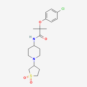 molecular formula C19H27ClN2O4S B2583636 2-(4-chlorophenoxy)-N-(1-(1,1-dioxidotetrahydrothiophen-3-yl)piperidin-4-yl)-2-methylpropanamide CAS No. 2034335-30-1