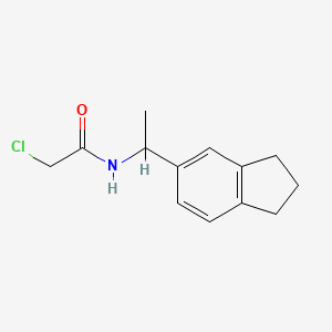 molecular formula C13H16ClNO B2583637 2-Chloro-N-[1-(2,3-dihydro-1H-inden-5-yl)ethyl]acetamide CAS No. 2411259-89-5