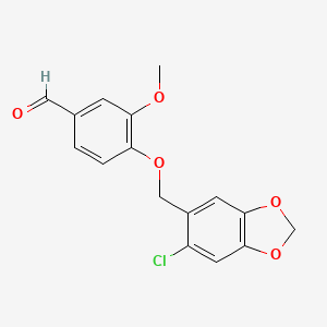molecular formula C16H13ClO5 B2583638 4-[(6-氯-1,3-苯二氧杂环-5-基)甲氧基]-3-甲氧基苯甲醛 CAS No. 887405-73-4