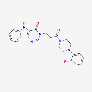 molecular formula C23H22FN5O2 B2583639 3-(3-(4-(2-fluorophenyl)piperazin-1-yl)-3-oxopropyl)-3H-pyrimido[5,4-b]indol-4(5H)-one CAS No. 1105204-64-5