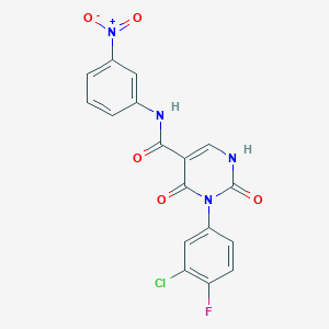 3-(3-chloro-4-fluorophenyl)-N-(3-nitrophenyl)-2,4-dioxo-1,2,3,4-tetrahydropyrimidine-5-carboxamide