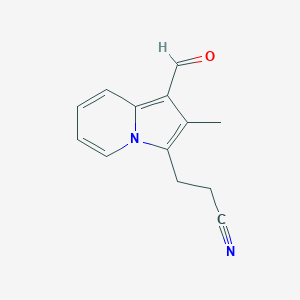 molecular formula C13H12N2O B2583647 3-(1-Formyl-2-methyl-indolizin-3-yl)-propionitrile CAS No. 685891-09-2