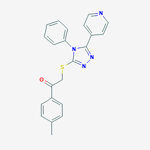 molecular formula C22H18N4OS B258365 1-(4-Methylphenyl)-2-[(4-phenyl-5-pyridin-4-yl-1,2,4-triazol-3-yl)sulfanyl]ethanone 