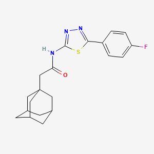molecular formula C20H22FN3OS B2583655 2-(1-金刚烷基)-N-[5-(4-氟苯基)-1,3,4-噻二唑-2-基]乙酰胺 CAS No. 391863-13-1