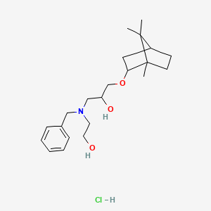 molecular formula C22H36ClNO3 B2583660 1-(benzyl(2-hydroxyethyl)amino)-3-(((1S,4R)-1,7,7-trimethylbicyclo[2.2.1]heptan-2-yl)oxy)propan-2-ol hydrochloride CAS No. 1217834-88-2