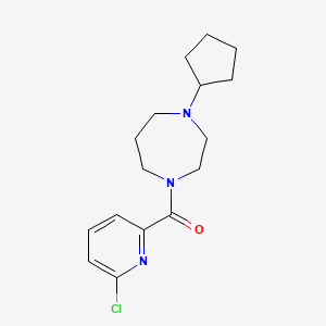 molecular formula C16H22ClN3O B2583664 (6-Chloropyridin-2-yl)-(4-cyclopentyl-1,4-diazepan-1-yl)methanone CAS No. 2224410-39-1