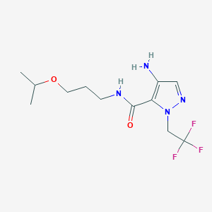 molecular formula C12H19F3N4O2 B2583666 4-Amino-N-(3-isopropoxypropyl)-1-(2,2,2-trifluoroethyl)-1H-pyrazole-5-carboxamide CAS No. 2101197-00-4