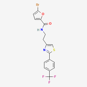 molecular formula C17H12BrF3N2O2S B2583672 5-bromo-N-(2-(2-(4-(trifluoromethyl)phenyl)thiazol-4-yl)ethyl)furan-2-carboxamide CAS No. 896679-30-4