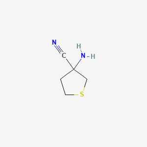 molecular formula C5H8N2S B2583673 3-Aminotetrahydrothiophene-3-carbonitrile CAS No. 32418-98-7