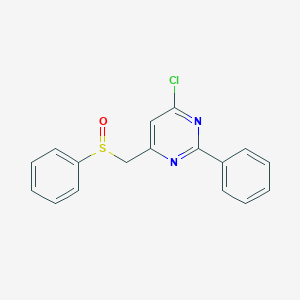 molecular formula C17H13ClN2OS B2583674 4-氯-2-苯基-6-[(苯磺酰基)甲基]嘧啶 CAS No. 956741-85-8