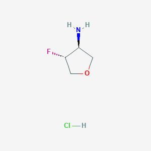 molecular formula C4H9ClFNO B2583675 trans-4-Fluorotetrahydrofuran-3-amine hydrochloride CAS No. 1903830-44-3