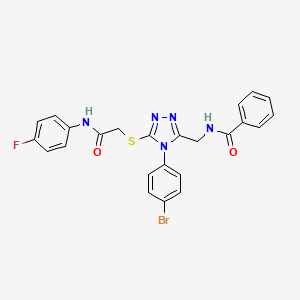 N-[[4-(4-bromophenyl)-5-[2-(4-fluoroanilino)-2-oxoethyl]sulfanyl-1,2,4-triazol-3-yl]methyl]benzamide