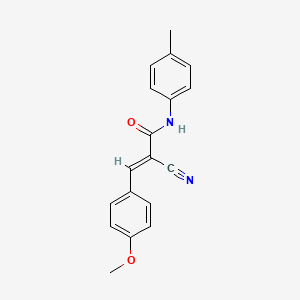 molecular formula C18H16N2O2 B2583688 (E)-2-氰基-3-(4-甲氧基苯基)-N-(4-甲基苯基)丙-2-烯酰胺 CAS No. 173156-67-7