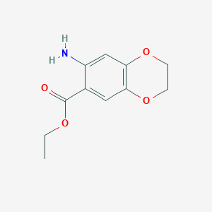 molecular formula C11H13NO4 B2583690 Ethyl 7-amino-2,3-dihydrobenzo[b][1,4]dioxine-6-carboxylate CAS No. 179115-08-3