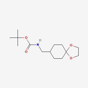 molecular formula C14H25NO4 B2583692 N-boc-1,4-dioxaspiro[4,5]decane-8-methanamine CAS No. 1184914-09-7